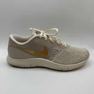 Nike Beige and Gold Lightweight Running Shoe